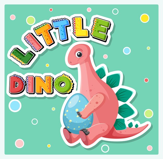Маленький милый плакат мультфильма о динозаврах