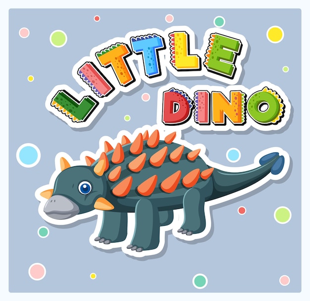 Little cute dinosaur cartoon poster