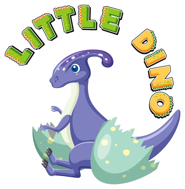 Маленький милый персонаж мультфильма о динозаврах паразауролофах