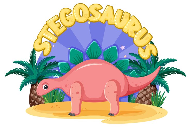 Free Vector little cute stegosaurus dinosaur cartoon character