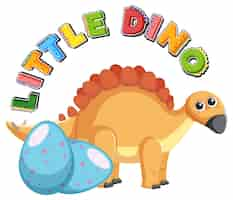 Free vector little cute stegosaurus dinosaur cartoon character