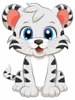 Vettore gratuito piccolo simpatico personaggio dei cartoni animati di tigre