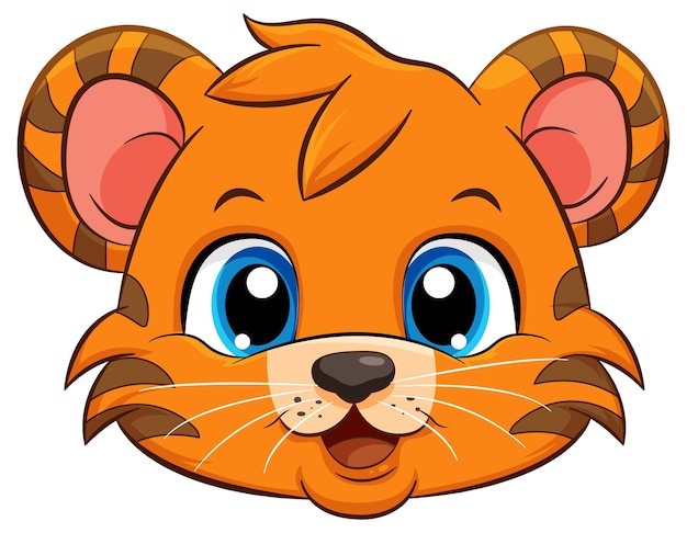 Free vector little cute tiger cartoon character