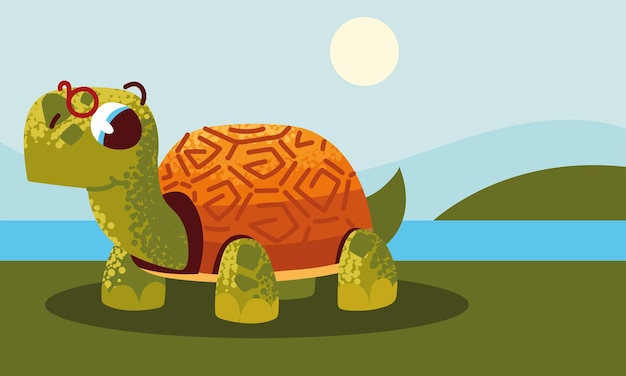 Free vector little cute turtle