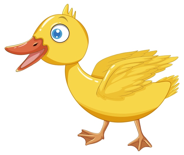 Free vector little duck with yellow feather