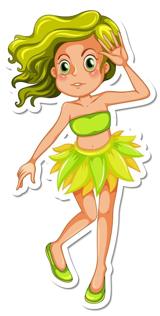 Little elf girl cartoon character sticker