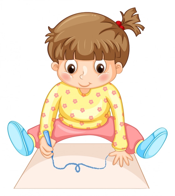 Free vector little girl character