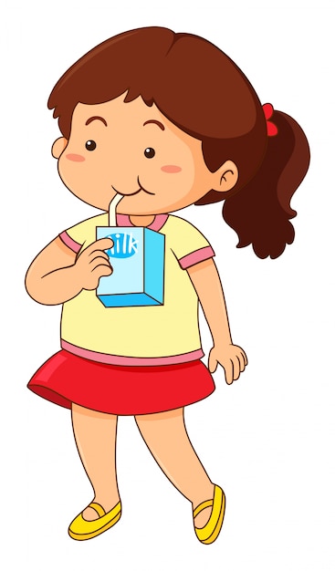 Little girl drinking milk 