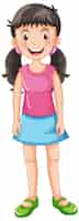 Бесплатное векторное изображение Маленькая девочка в розовой рубашке