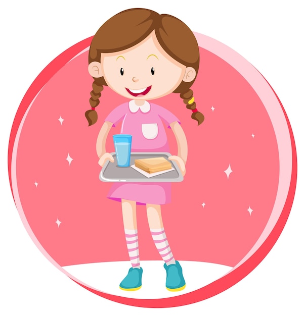 Free vector little girl on white background