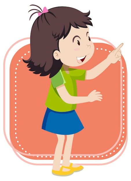 Free vector little girl on white background