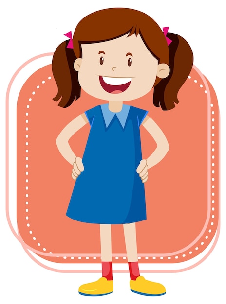 Free vector little girl on white background