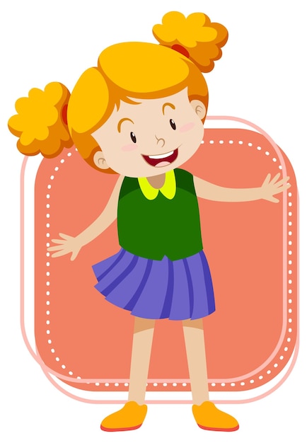 Free vector little girl on white background