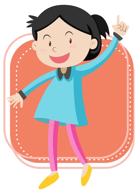 Free vector little girl on white background