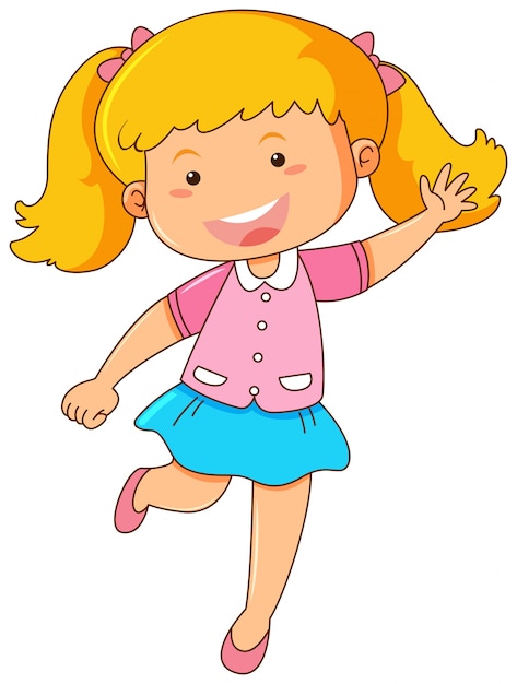 Бесплатное векторное изображение Маленькая девочка со счастливой улыбкой