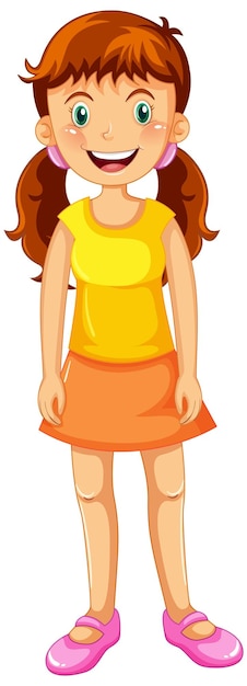 Free vector little girl in yellow shirt