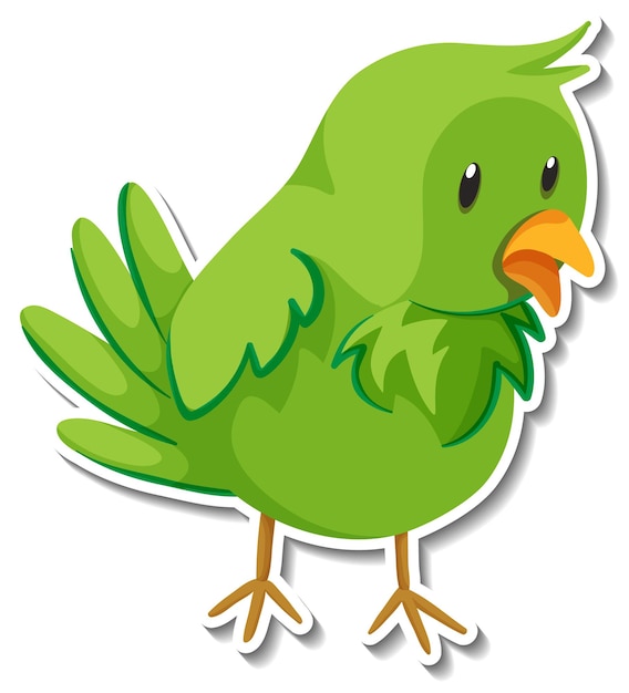 小さな緑の鳥の動物の漫画のステッカー