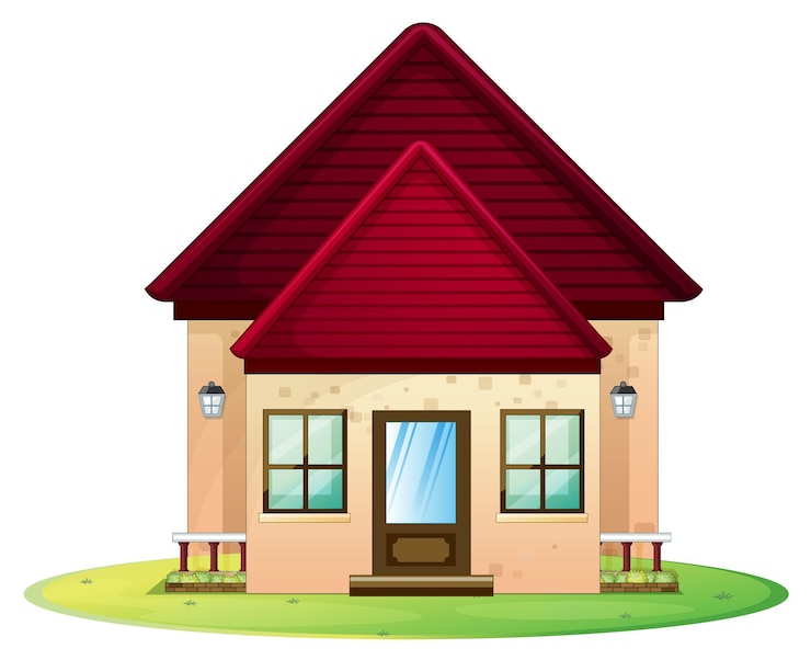 मुफ़्त वेक्टर little house with red roof