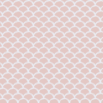 Little mermaid seamless pattern. fish skin texture. tillable background for girl fabric, textile design, wrapping paper, swimwear or wallpaper. pink little mermaid background with fish scale. Premium Vector