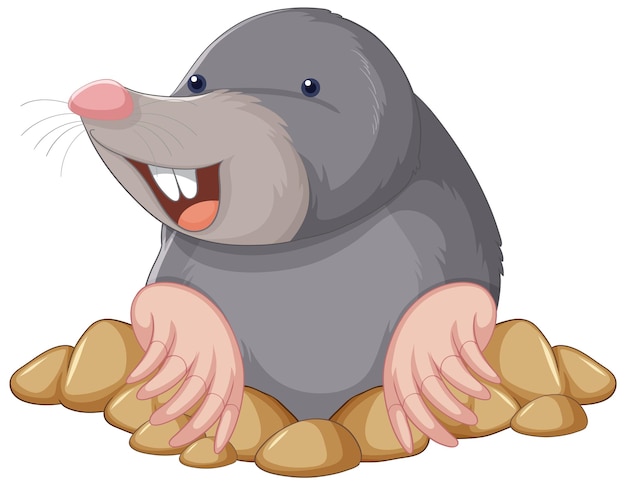 Free vector a little mole on white background