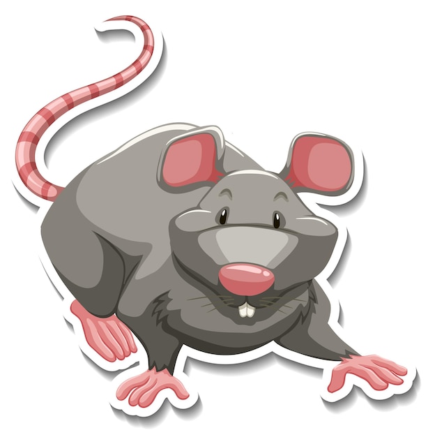 Free vector little mouse animal cartoon sticker