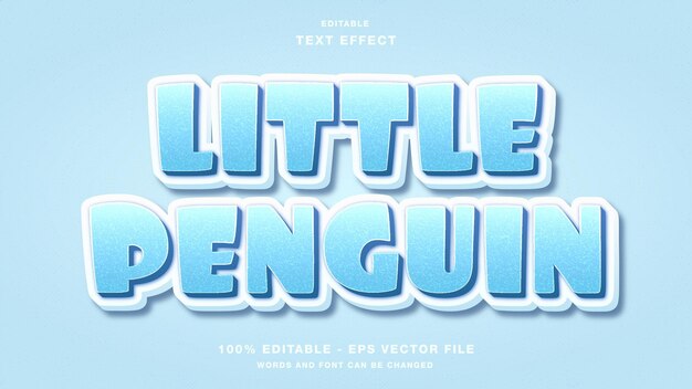 Little penguin cartoon editable text effect