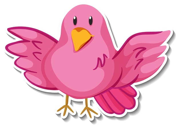 小さなピンクの鳥の動物の漫画のステッカー