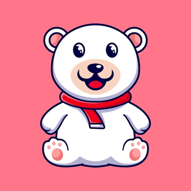 Little polar bear mascot character design template