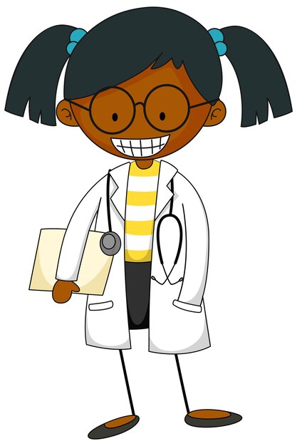 작은 과학자 낙서 만화 캐릭터 절연