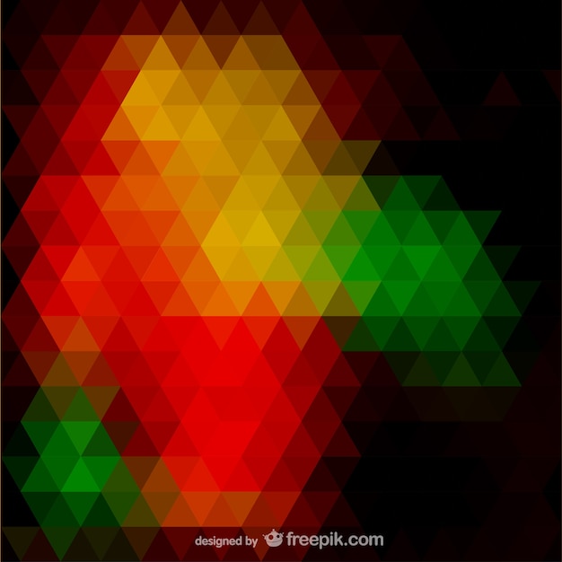 Free vector little triangles background in red, yellow and green