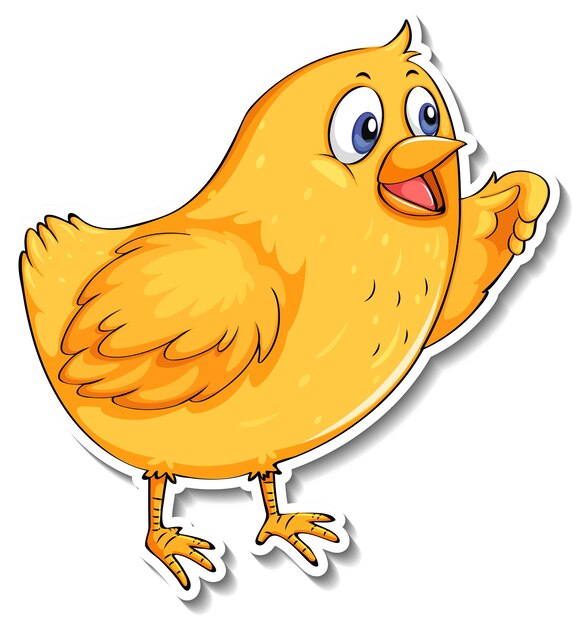 Little yellow bird animal cartoon sticker