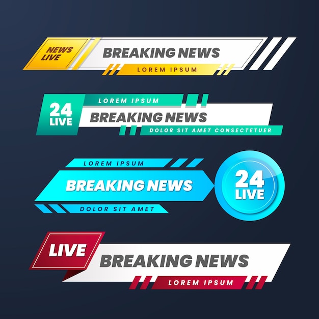 Live breaking news banners