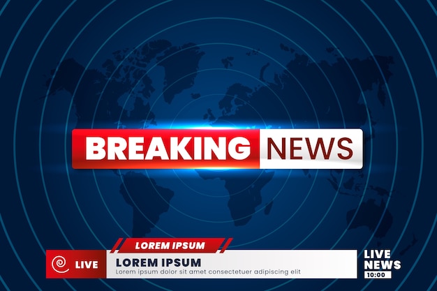 Free vector live breaking news template style