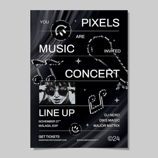 Free vector live concert  invitation template