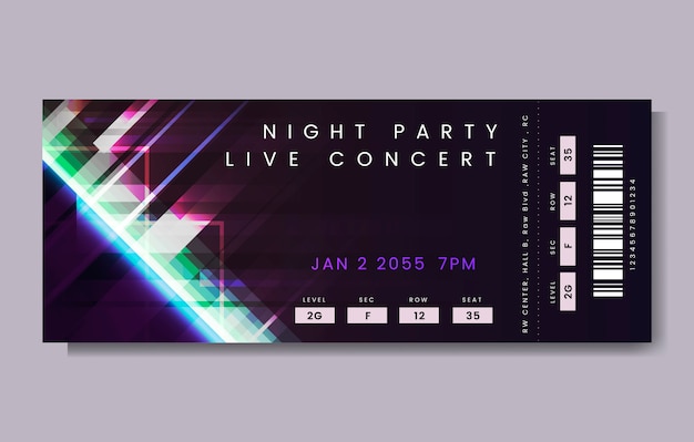 Free vector live concert ticket