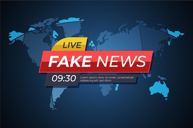 Free vector live fake news banner template