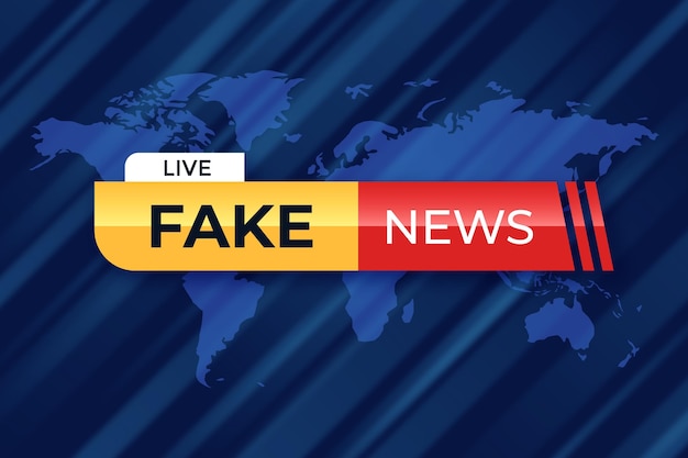 Free vector live fake news ribbon on world map wallpaper