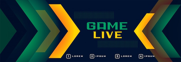 Live game online streaming sports style banner