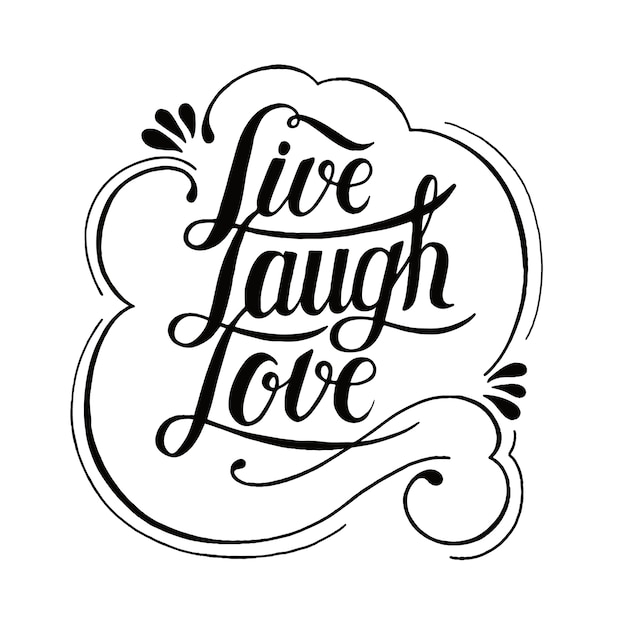 Vettore gratuito live laugh love design tipografico