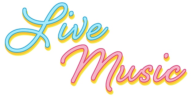 Live Music pastel hand drawn font design