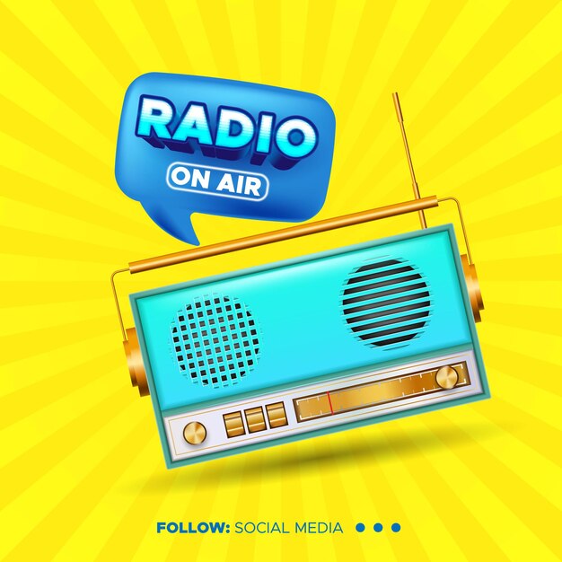 Live radio social media template