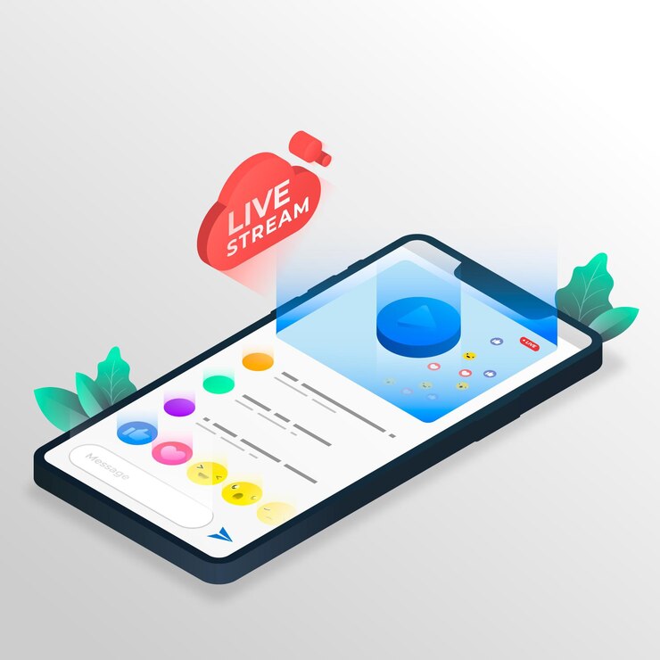 Free Vector live stream concept