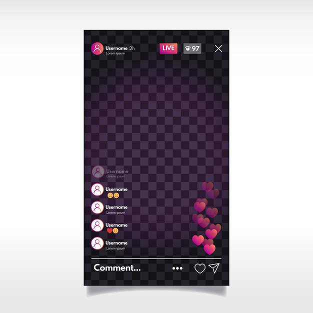 Free vector live stream instagram interface concept
