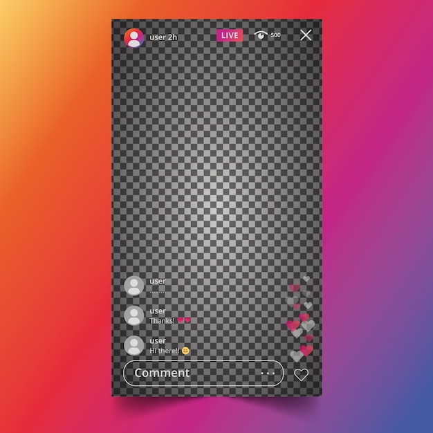 Live stream instagram interface design