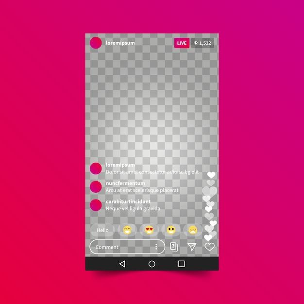 Live stream instagram interface style
