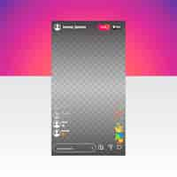 Free vector live stream instagram interface