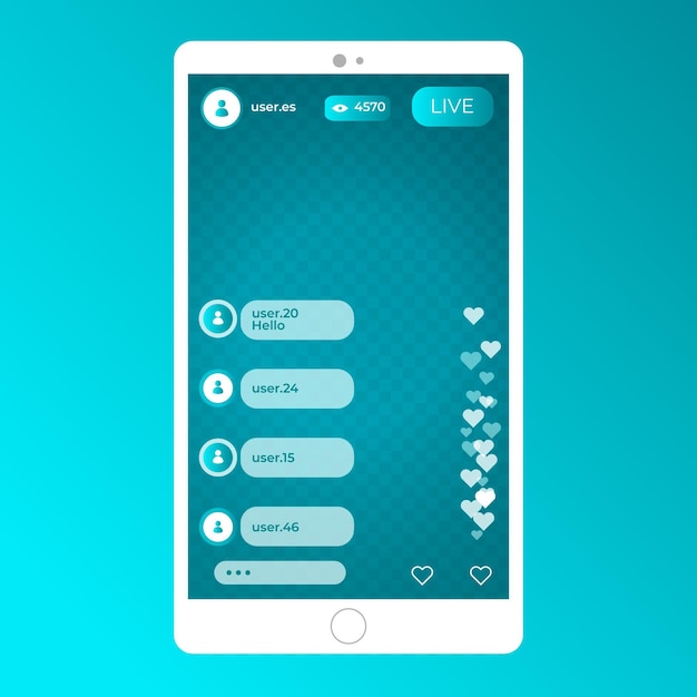 Vettore gratuito interfaccia di instagram live streaming