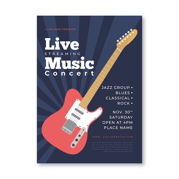 Live streaming music concert poster