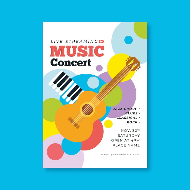 Live streaming music concert poster