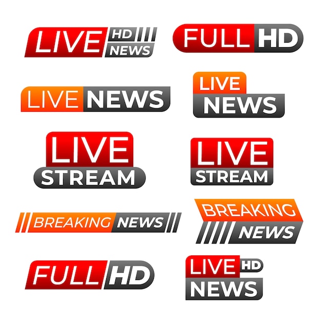 Free vector live streaming news banners design